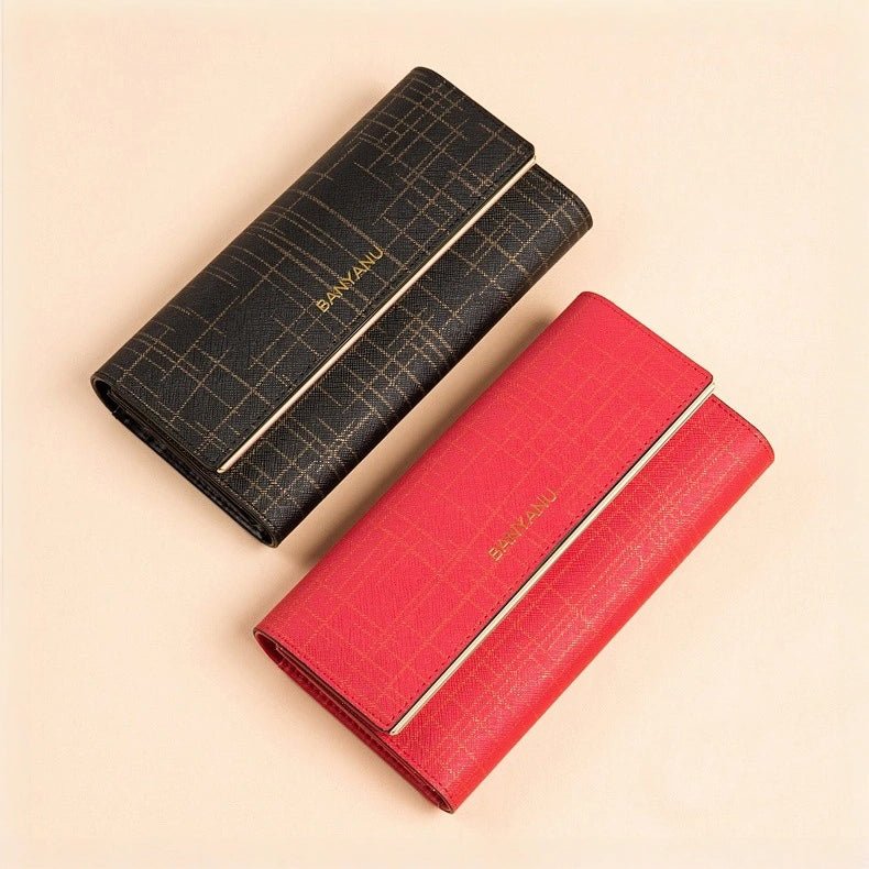 RFID Leather Trifold Wallet for Women - DOROCHEY