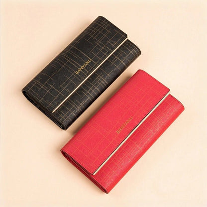 RFID Leather Trifold Wallet for Women - DOROCHEY