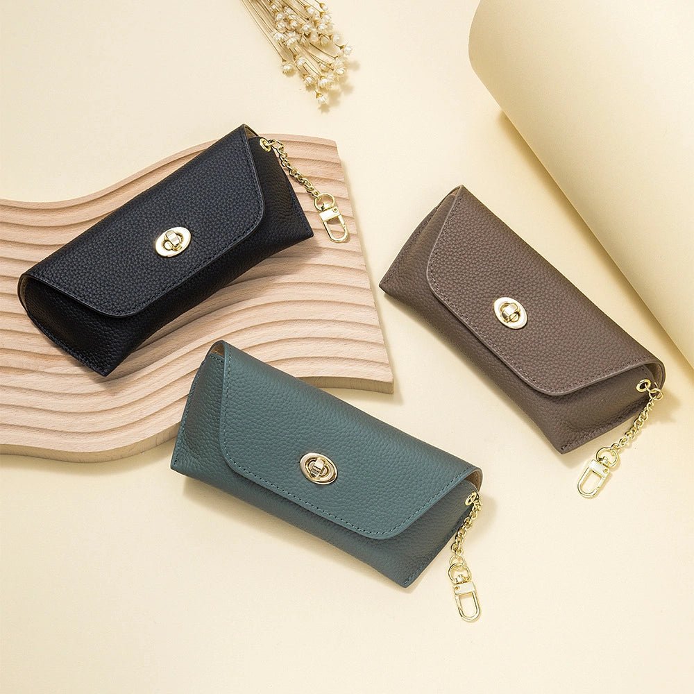Twist - Lock Leather Sunglasses Case - DOROCHEY
