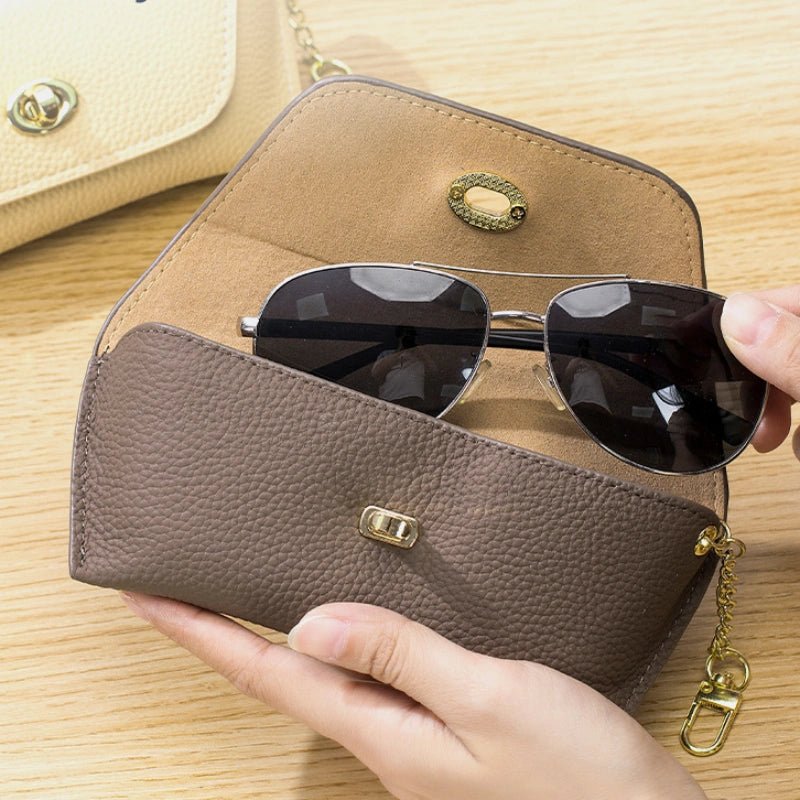 Twist - Lock Leather Sunglasses Case - DOROCHEY