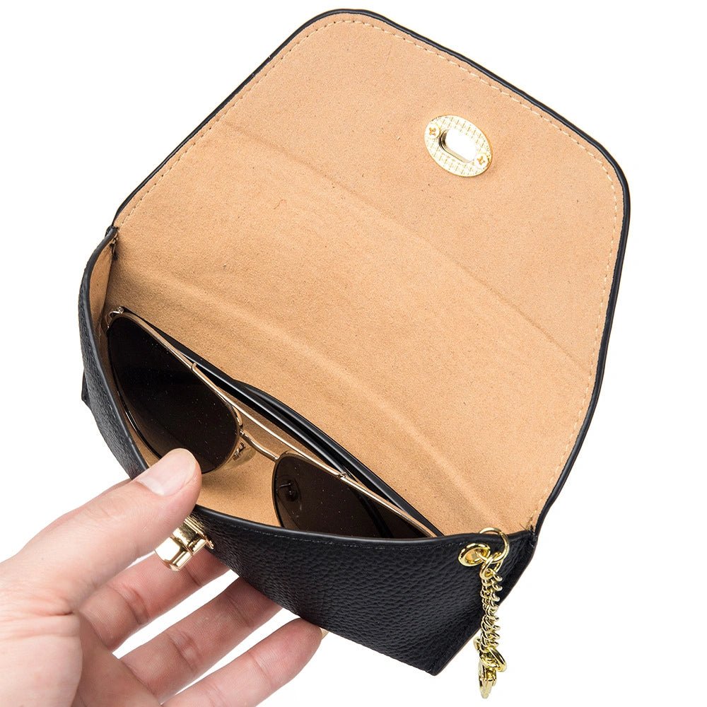 Twist - Lock Leather Sunglasses Case - DOROCHEY