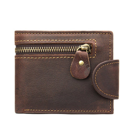 Vintage Crazy Horse Leather Bifold Wallet - DOROCHEY