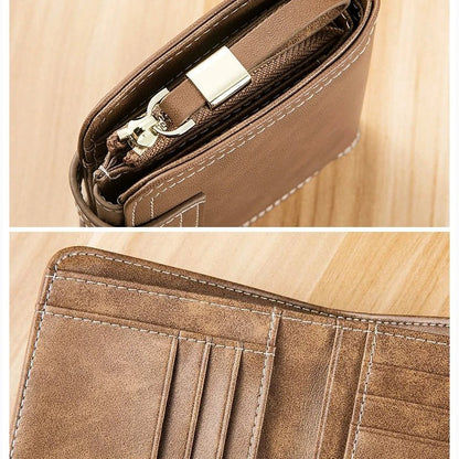 Vintage Oil - Wax Leather Trifold Wallet - DOROCHEY