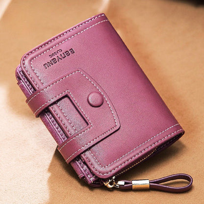 Vintage Oil - Wax Leather Trifold Wallet - DOROCHEY