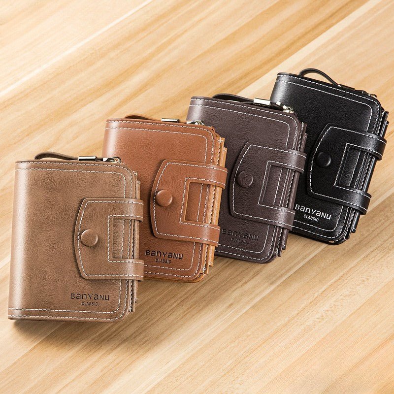 Vintage Oil - Wax Leather Trifold Wallet - DOROCHEY