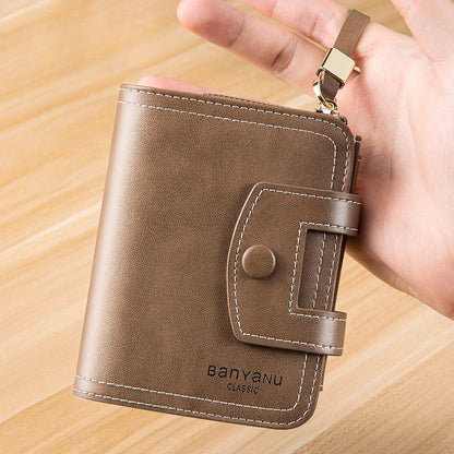 Vintage Oil - Wax Leather Trifold Wallet - DOROCHEY