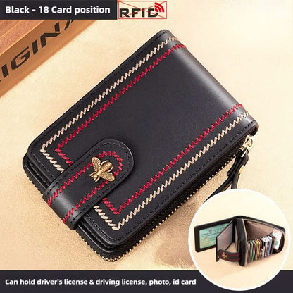 Women's Card Case New Exquisite High - grade Bank Card Leather Card Case Driver's License Leather Case - DOROCHEY