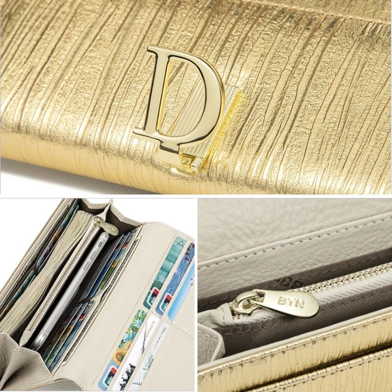 Women's D - Clasp Genuine Leather Wallet - DOROCHEY