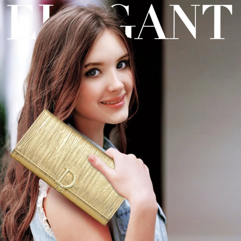 Women's D - Clasp Genuine Leather Wallet - DOROCHEY
