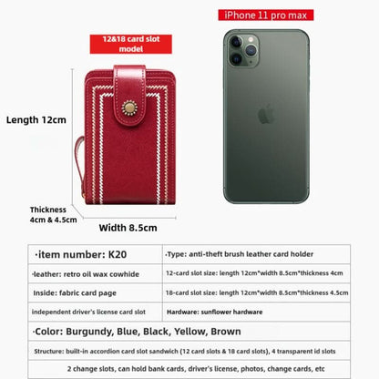 Women's Leather Driver's License Holder Multi - card ID Card Holder Bank Card Holder - DOROCHEY