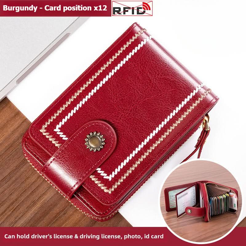 Women's Leather Driver's License Holder Multi - card ID Card Holder Bank Card Holder - DOROCHEY