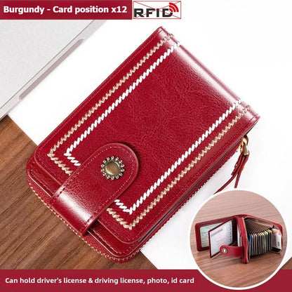 Women's Leather Driver's License Holder Multi - card ID Card Holder Bank Card Holder - DOROCHEY